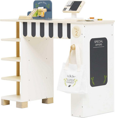 Le Toy Van Supermarket Till Checkout & Accessories Girls & Boys Wooden Role Play Shop Toy Suitable For Ages 3 Years from B&Q