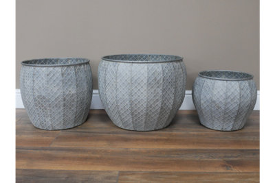 Annibells Round Decorative Metal Garden Tub Planters (10148)Medium from B&Q