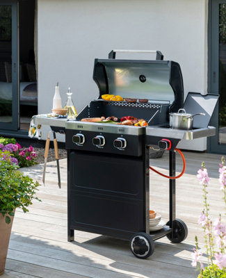 Norfolk Leisure Norfolk Grills Vista 3-Burner With Side Burner Grill & Bundle from B&Q