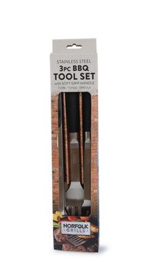 Norfolk Leisure Norfolk Grills 3 Piece Stainless Steel Tool Set from B&Q