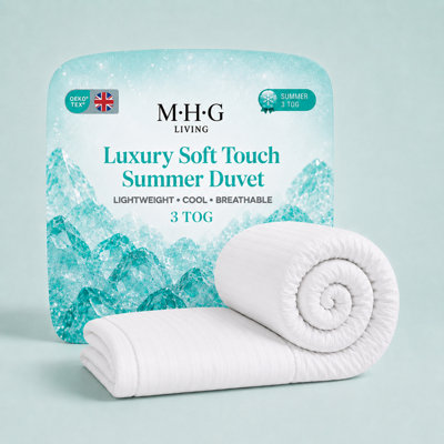 B&Q -  Lightweight 3 Tog Summer DuvetLuxury Soft Touch Striped Microfibre Quilt BeddingKing