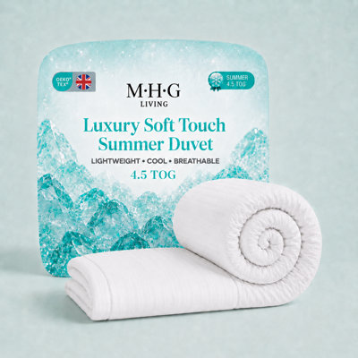 B&Q -  Lightweight 4.5 Tog Summer DuvetLuxury Soft Touch Striped Microfibre Quilt Bedding