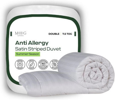 MHG Living Anti-Allergy 7.5 Tog All Season DuvetBreathable Striped Microfibre Quilt from B&Q