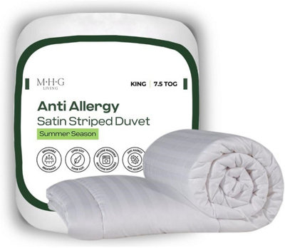 MHG Living Anti-Allergy 7.5 Tog All Season DuvetBreathable Striped Microfibre Quilt from B&Q