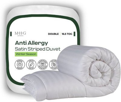 MHG Living Anti-Allergy 16.5 Tog Ultra Warm Winter DuvetBreathable Striped Microfibre Quilt from B&Q
