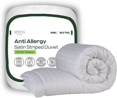 MHG Living Anti-Allergy 16.5 Tog Ultra Warm Winter DuvetBreathable Striped Microfibre Quilt from B&Q