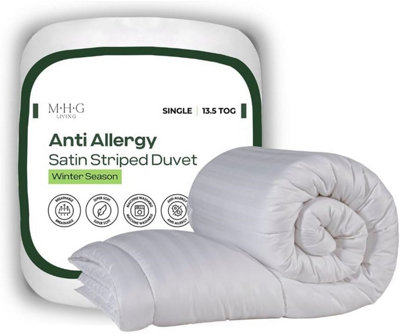 MHG Living Anti-Allergy 13.5 Tog Winter DuvetBreathable Striped Microfibre Quilt from B&Q