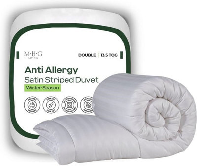 MHG Living Anti-Allergy 13.5 Tog Winter DuvetBreathable Striped Microfibre Quilt from B&Q