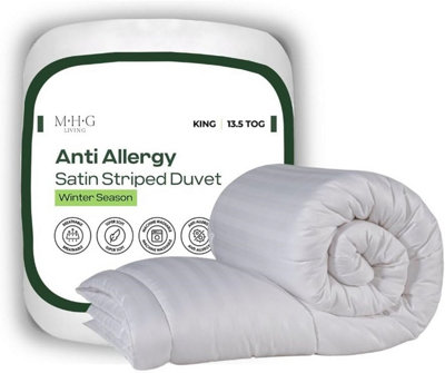 MHG Living Anti-Allergy 13.5 Tog Winter DuvetBreathable Striped Microfibre Quilt from B&Q
