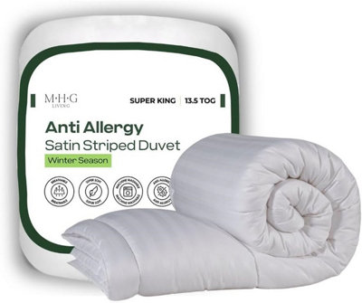 MHG Living Anti-Allergy 13.5 Tog Winter DuvetBreathable Striped Microfibre Quilt from B&Q
