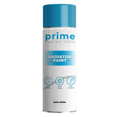 Prime Radiator Paint Satin White Spray 400Ml from B&Q