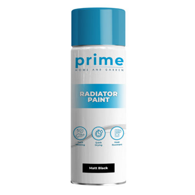 Prime Radiator Paint Matt Black Spray 400Ml from B&Q
