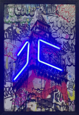 B&Q -  Big Ben Clock Tower Neon Led Wall Art 40X60 Cm
