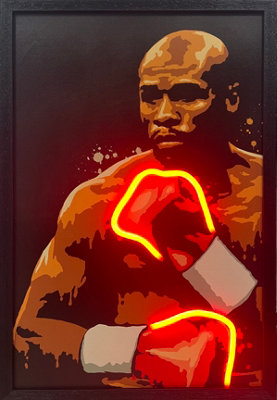 B&Q -  Floyd Mayweather Neon Led Wall Art 40 X 60 Cm