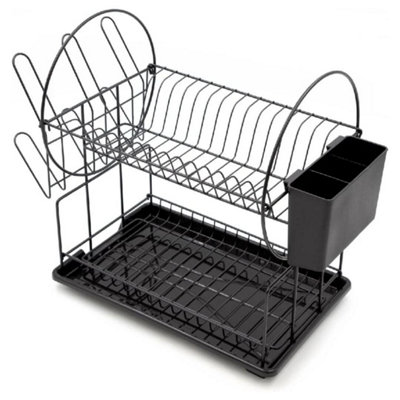 B&Q -  2-Tier Dish Drainer RackBlack Powder Coated Iron Wire