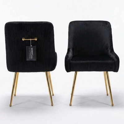 B&Q -  Marco Dining Chair Brushed Velvet In Black