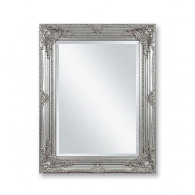B&Q -  Vintage Wall Mirror 50Cm X 60Cm Silver Ornate Antique Style Frame