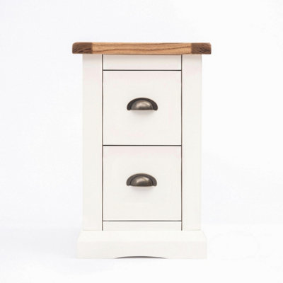 B&Q -  Cosenza 2 Drawer Petite Bedside Table Brass Cup Handle