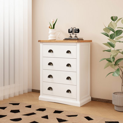 B&Q -  Cosenza 4 Drawer Chest Of Drawers Brass Cup Handle