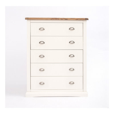 B&Q -  Cosenza 5 Drawer Chest Of Drawers Chrome Cup Handle