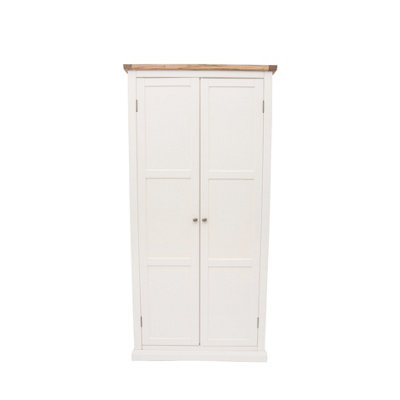 Cabinet Bits Cosenza 2 Door Wardrobe Chrome Knob White