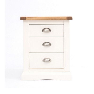 B&Q -  Cosenza 3 Drawer Bedside Table Chrome Cup Handle