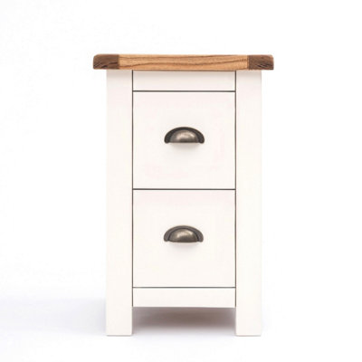 B&Q -  Lovere 2 Drawer Petite Bedside Table Brass Cup Handle