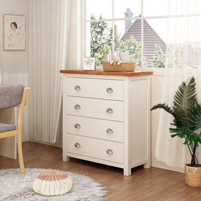 Cabinet Bits Lovere 4 Drawer Chest Of Drawers Chrome Cup Handle White