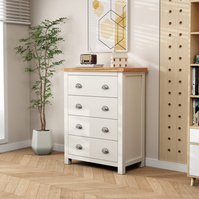 Cabinet Bits Lovere 4 Drawer Chest Of Drawers Chrome Cup Handle White