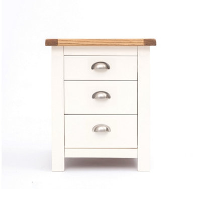 Cabinet Bits Lovere 3 Drawer Bedside Table Chrome Cup Handle from B&Q