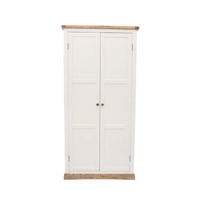 Rackhams White Tropea 2 Door Wardrobe Brass Knob - Off - Image 4