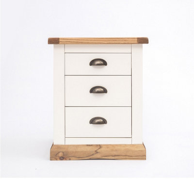 B&Q -  Tropea 3 Drawer Bedside Table Brass Cup Handle