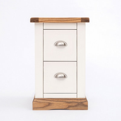 B&Q -  Tropea 2 Drawer Petite Bedside Table Chrome Cup Handle