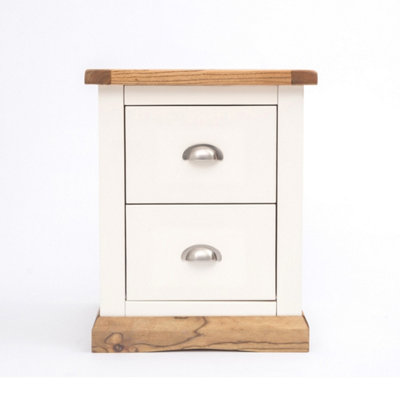 B&Q -  Tropea 2 Drawer Bedside Table Chrome Cup Handle