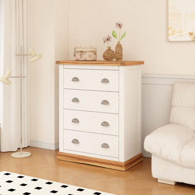 Cabinet Bits Tropea 4 Drawer Chest Of Drawers Chrome Cup Handle White