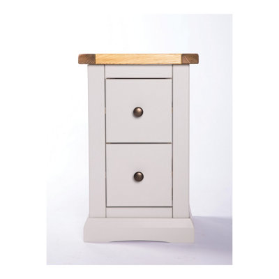 B&Q -  Loreo 2 Drawer Petite Bedside Table Brass Knob