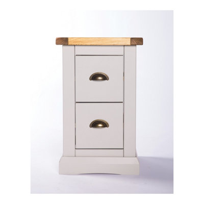 B&Q -  Loreo 2 Drawer Petite Bedside Table Brass Cup Handle