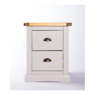 B&Q -  Loreo 2 Drawer Bedside Table Brass Cup Handle