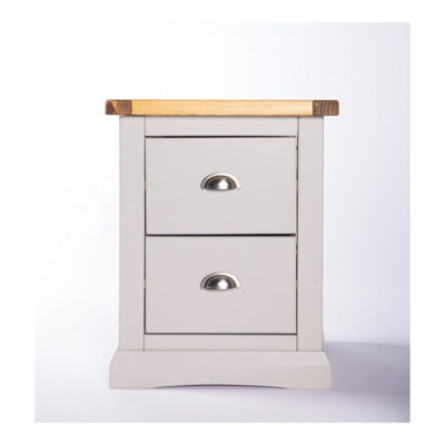 B&Q -  Loreo 2 Drawer Bedside Table Chrome Cup Handle