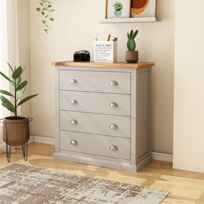 B&Q -  Loreo 4 Drawer Chest Of Drawers Chrome Cup Handle