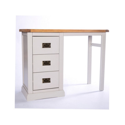 B&Q -  Loreo 3 Drawer DeskDressing Table Brass Drop Handle