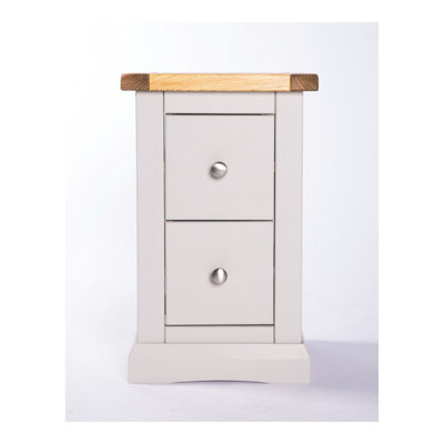 B&Q -  Loreo 2 Drawer Petite Bedside Table Chrome Knob