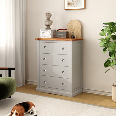 B&Q -  Loreo 4 Drawer Chest Of Drawers Chrome Knob