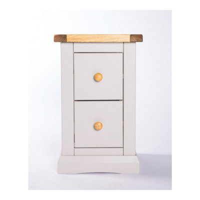 B&Q -  Loreo 2 Drawer Petite Bedside Table Wood Knob