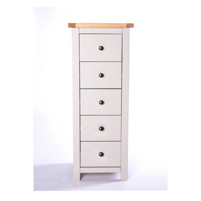 Cabinet Bits Argenta 5 Drawer Narrow Chest Of Drawers Brass Knob from B&Q