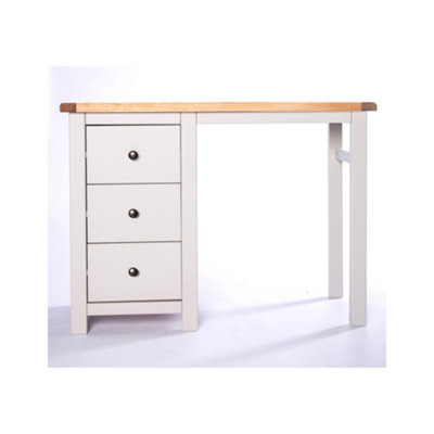 Cabinet Bits Argenta 3 Drawer Desk - Dressing Table Brass Knob Light/Grey