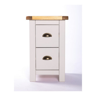 B&Q -  Argenta 2 Drawer Petite Bedside Table Brass Cup Handle