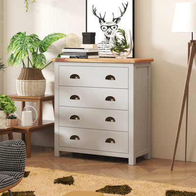 B&Q -  Argenta 4 Drawer Chest Of Drawers Brass Cup Handle