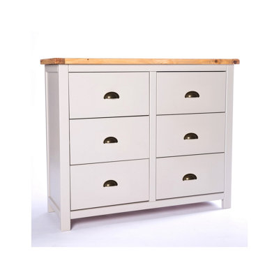 B&Q -  Argenta 6 Drawer Chest Of Drawers Brass Cup Handle