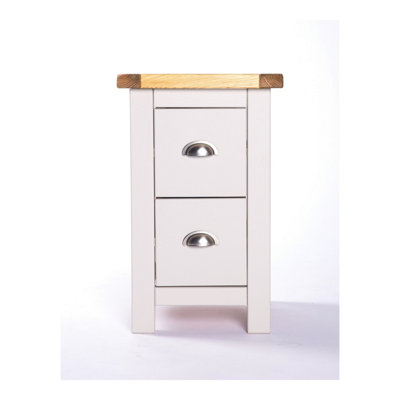 Cabinet Bits Argenta 2 Drawer Petite Bedside Table Chrome Cup Handle from B&Q